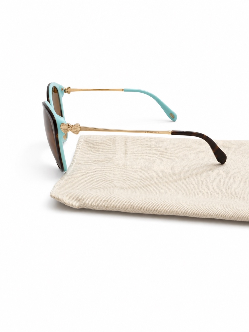 Tiffany & Co. Tortoise & Tiffany Blue Cat Eye Sunglasses - Picture 2 of 5